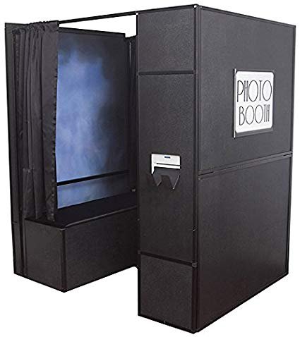 A photo booth setup for guests at a celebration