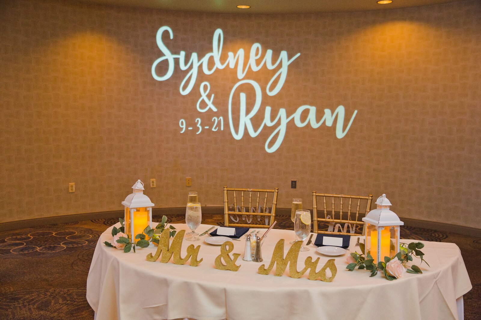 Optional monogram name-in-lights package